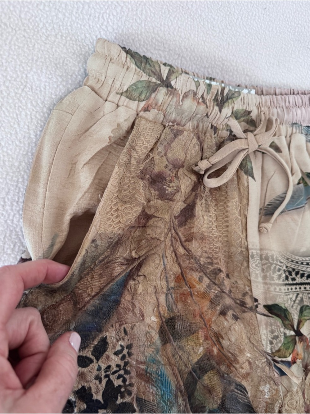 NWT Origami Apparel ~ Lace and Crochet inspired pants size S Elastic Waist - Picture 5 of 11